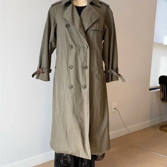 Burberry Olive Double-Breasted Trench Coat - Picture 9 of 16